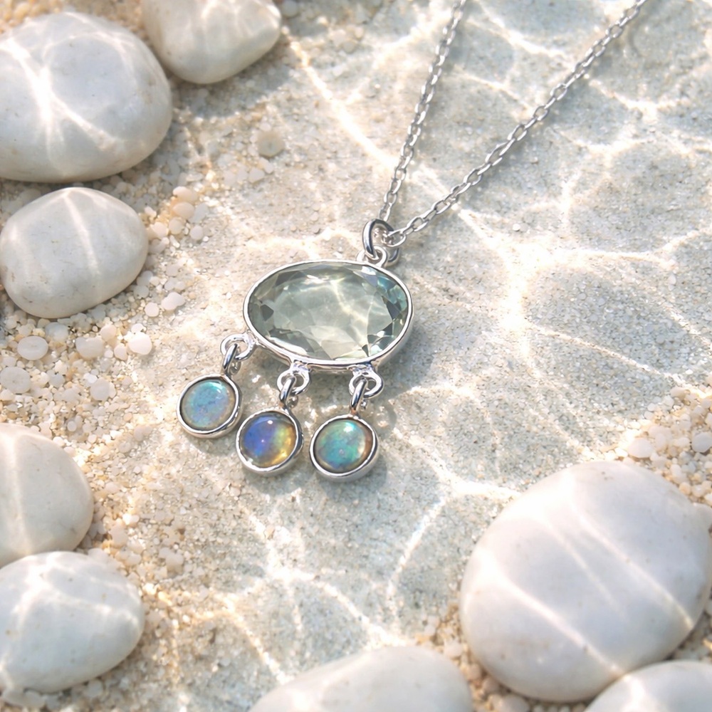 Green Amethyst & Labradorite Necklace